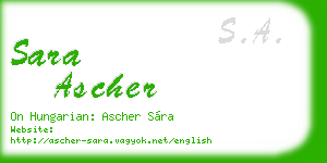 sara ascher business card