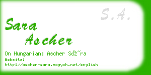 sara ascher business card